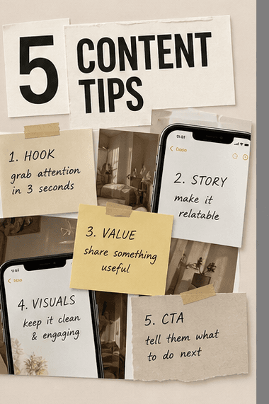 “5 content tips” cover Mel produced